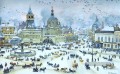 lubyanskaya Platz im Winter 1905 Konstantin Yuon Russisch
